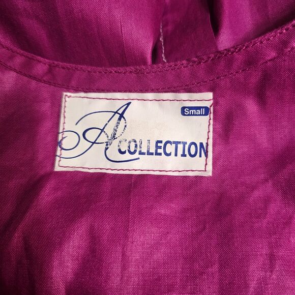 A Collection Asymmetrical Scalloped Neckline Purple Kurta/Dress - Picture 6 of 8